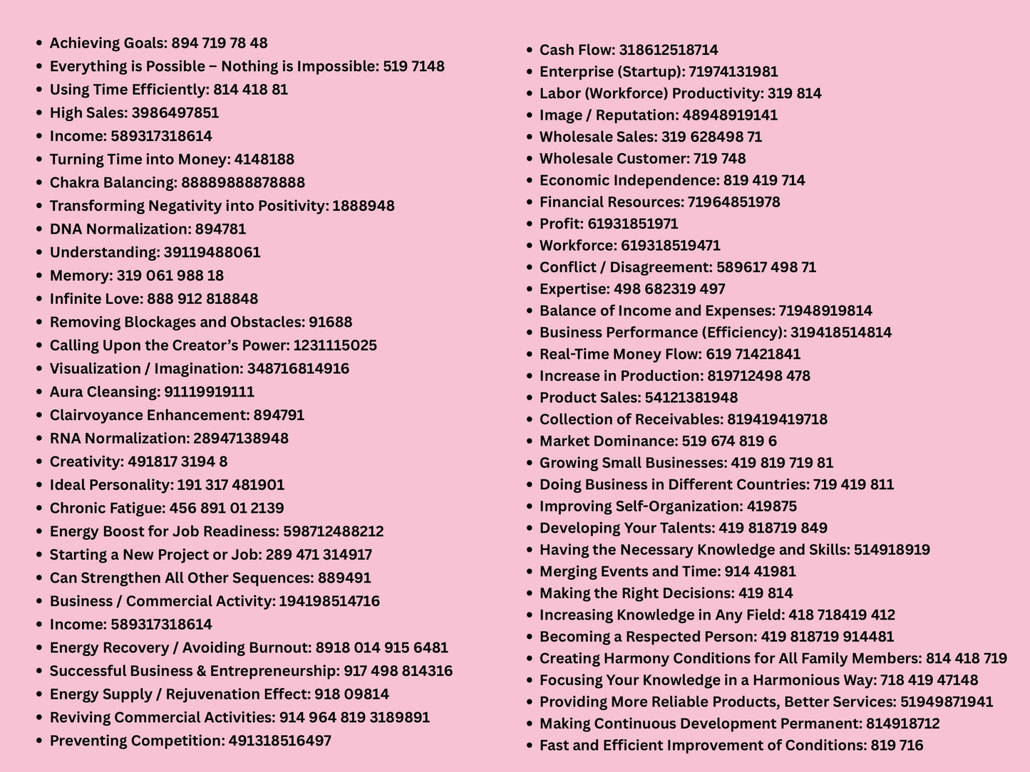 Gregori Numbers Necklace -Manifestation Necklace Grabovoi Necklace Number Necklace Angel Necklace Birthday Gift for her