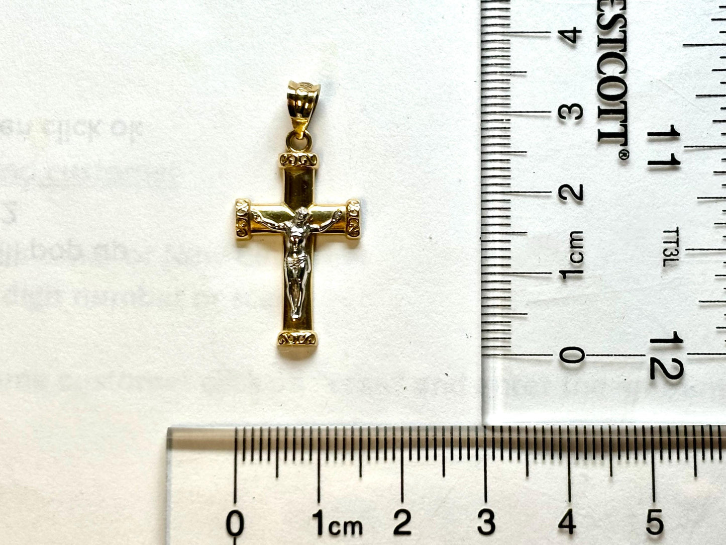 14K Solid Yellow Gold Cross Necklace Jesus Christ Pendant Giant Elegant Christian Gift for her Chritian Gift for Wife Christmas Gift