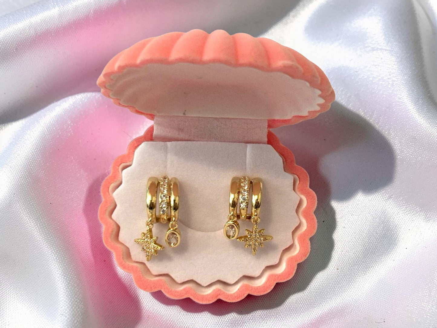 North Star Earrings – Stackable Gold Plated Stainless Steel | Celestial Jewelry