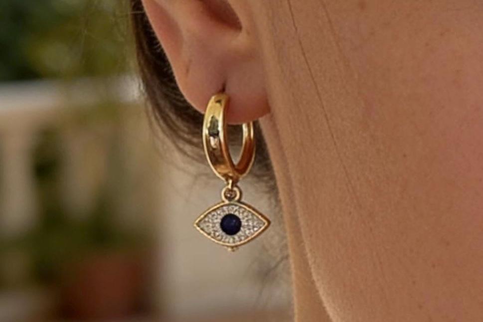 Evil Eye Hoop Earrings – Dainty Protection Gold Hoops With Sparkling Cubic Zirconia