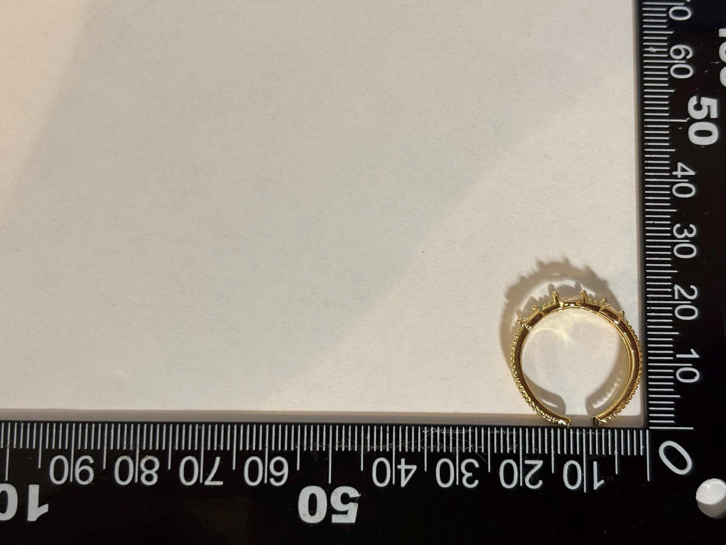 Gold Plated Stackable Ring – Adjustable Size Band With Sparkling Cubic Zirconia Star
