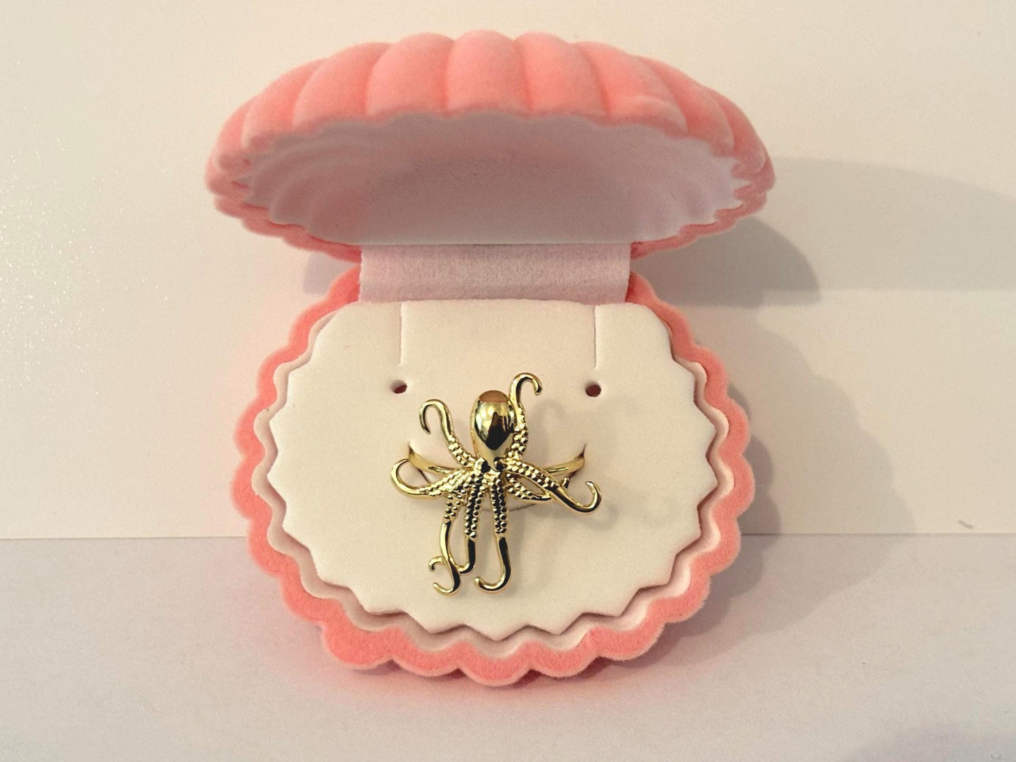 Octopus Ring – Adjustable Gold Plated Stainless Steel Beach Jewelry Gift For Her
