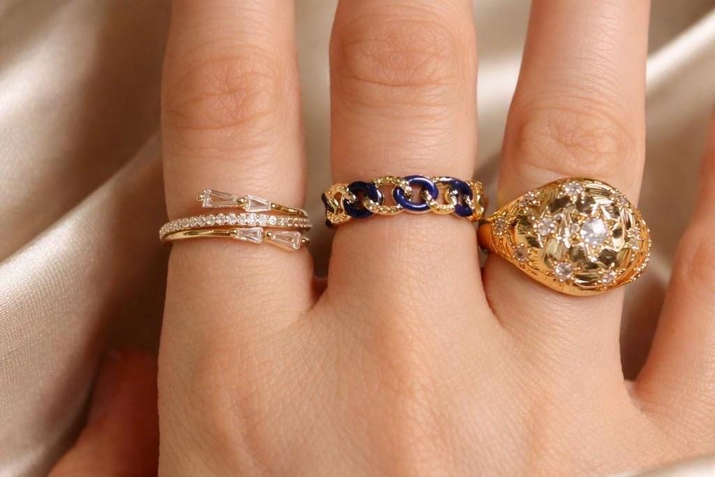 Star Ring – Adjustable Gold Plated Ring With Cubic Zirconia | Celestial Jewelry Gift