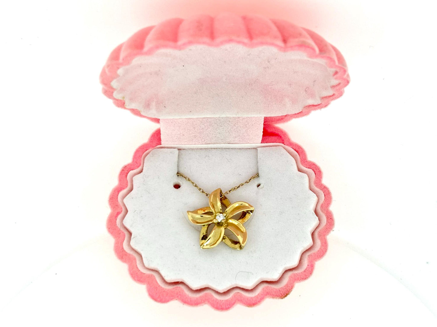 14K Solid Gold Plumeria Pendant Flower Pendant Necklace Gold Pendant Birthday Gift for her Gift for Mom Flower Necklace