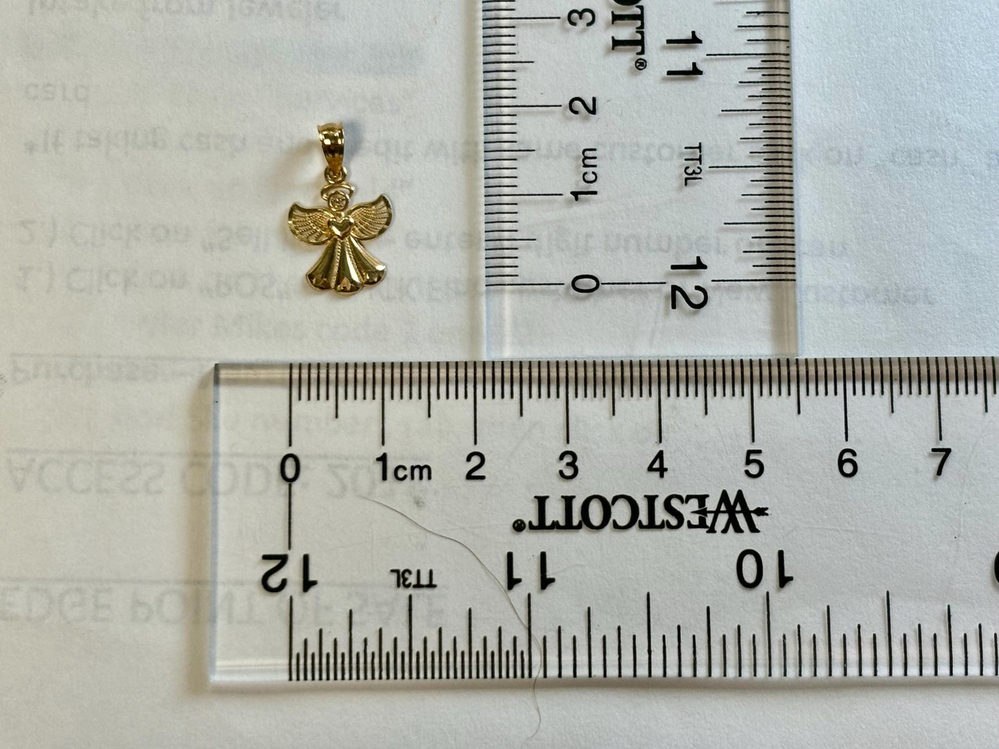 14K Solid Gold Guardian Angel Pendant Loving Angel Necklace Gold Pendant Valentines Gift for her Birtday Gift for Mom Protective Necklace