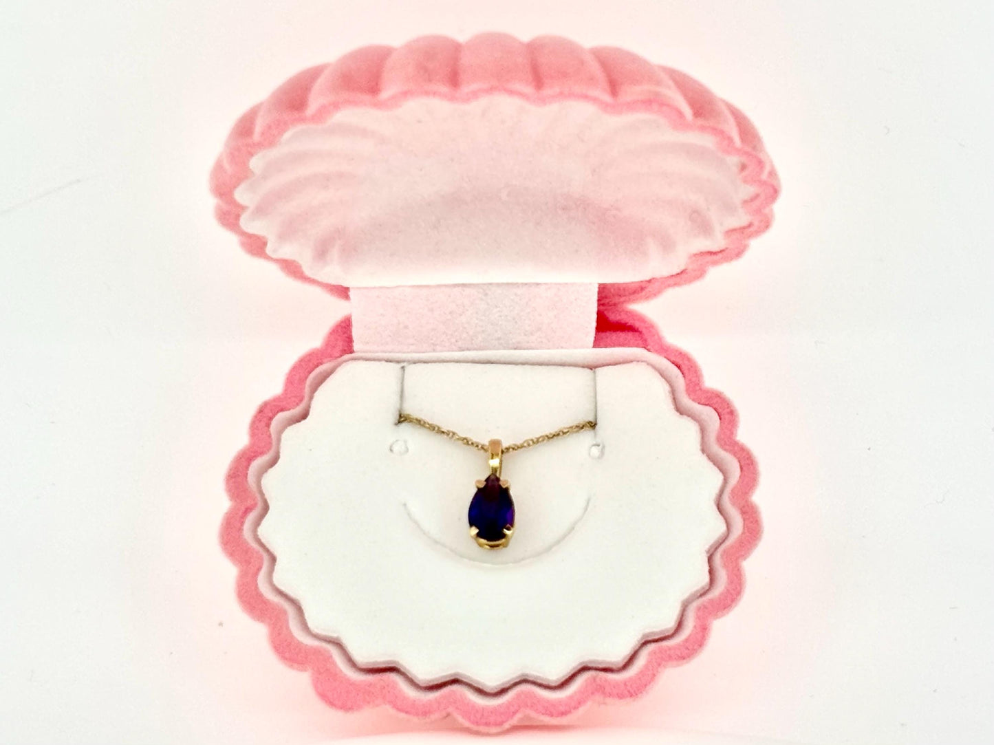 14k Solid Yellow Gold Pear Amethyst Pendant, February Birthstone, Amethyst Necklace, Birthday Gift For Her,  Anniversary Gift, Healing Stone