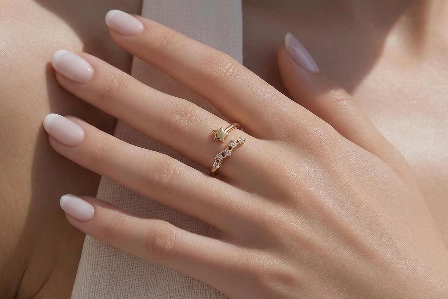 Star Ring Adjustable | North Star Gold Plated Ring – Celestial Jewelry Gift