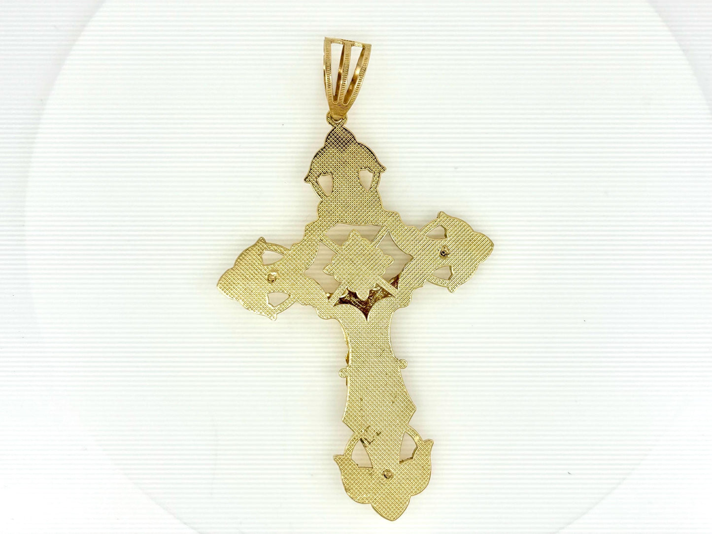 14K Solid Yellow Gold Cross Necklace Jesus Christ Pendant Giant Elegant Christian Gift for her Chritian Gift for Wife Christmas Gift