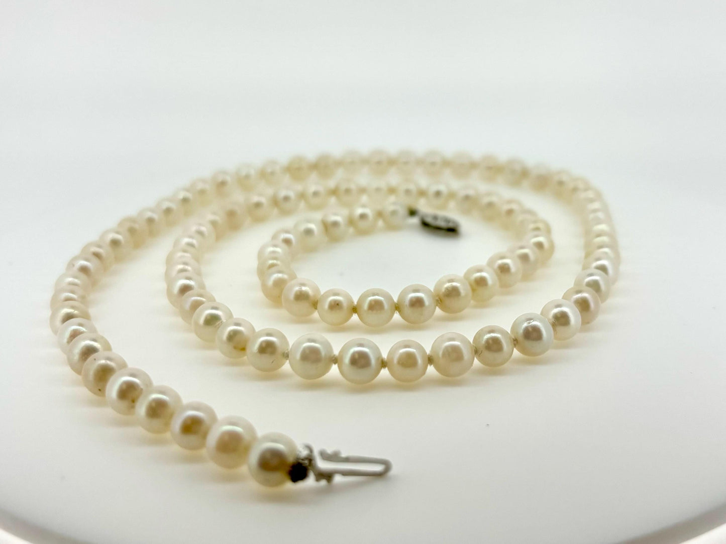 Genuine White Pearl Necklace, Natural White Pearls, 14K Gold, Elegant Jewelry Gift for Her, Gift for Mom