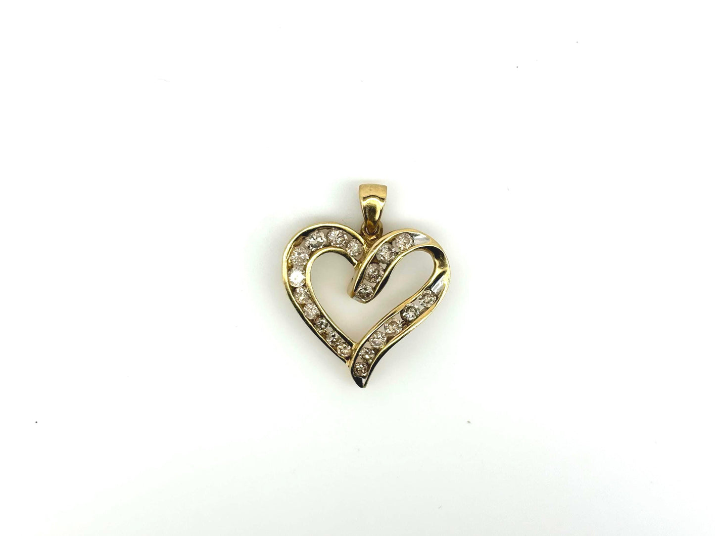 10K Solid Gold Diamond Heart Pendant Heart Necklace Diamond Necklace Diamond Pendant  Fine Jewelry, Gift for Her, Dainty Gold Necklace Charm