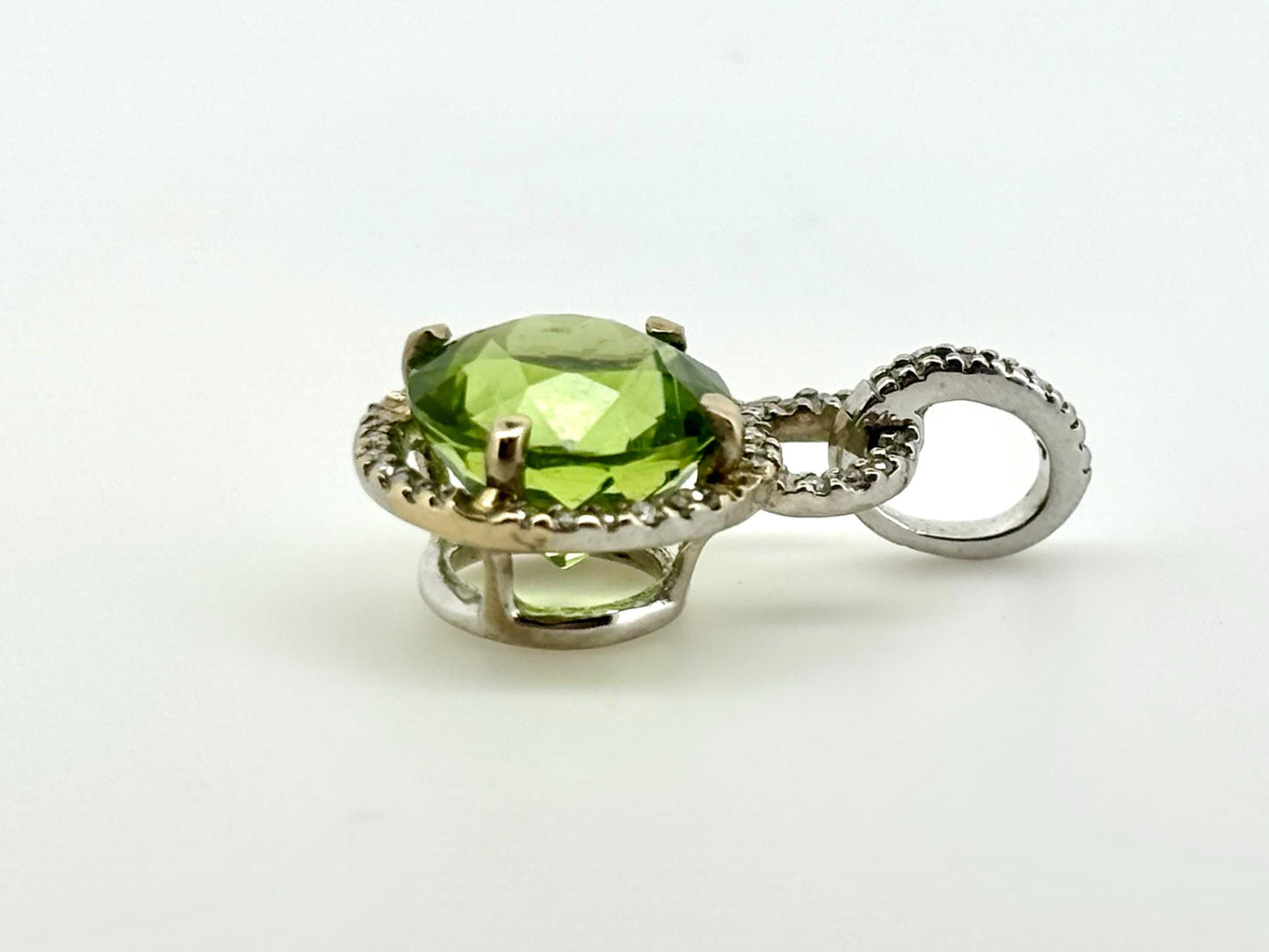 Pele’s Tears Peridot & Diamond Pendant – 14k Solid Gold Necklace