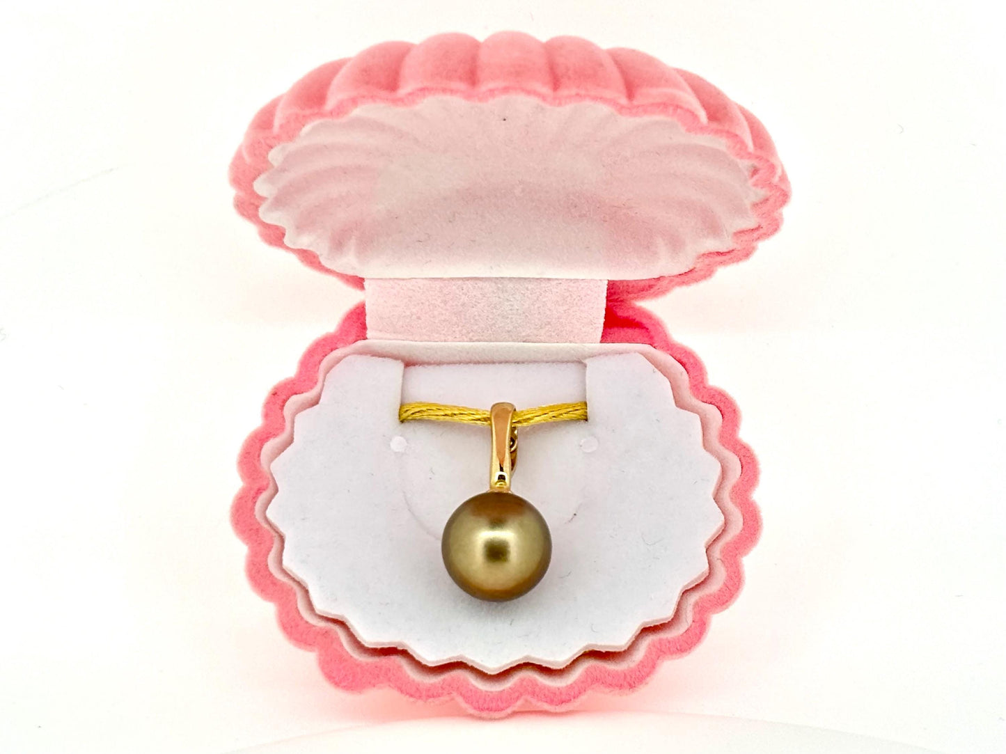 Genuine Natural Tahitian Pearl Necklace Pearl Pendant with 14K Gold Enhancer Black Pearl Necklace Birthday Gift for Her Gift for Mom