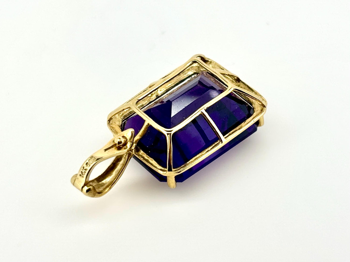 14k Yellow Gold Amethyst Pendant, February Birthstone, Amethyst Necklace, Gift For Her, Gift For Mom, Amethyst Enhancer, Calming Stone