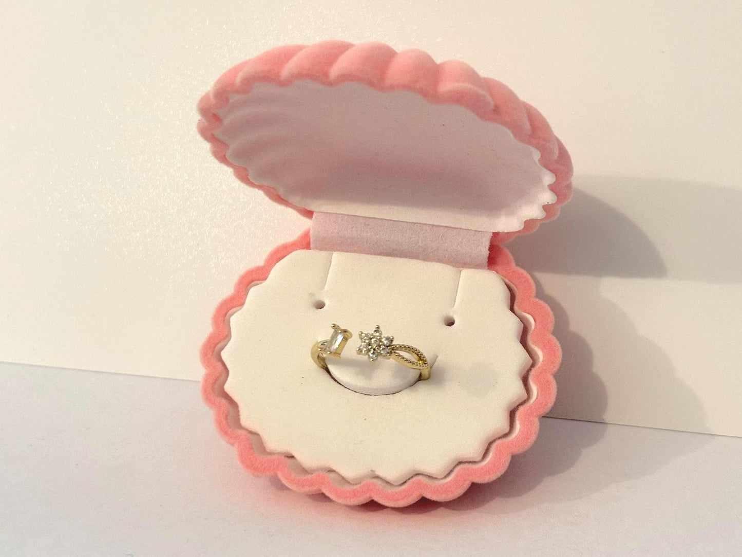 Plumeria Flower Ring – Adjustable Stackable Gold Plated Stainless Steel Ring