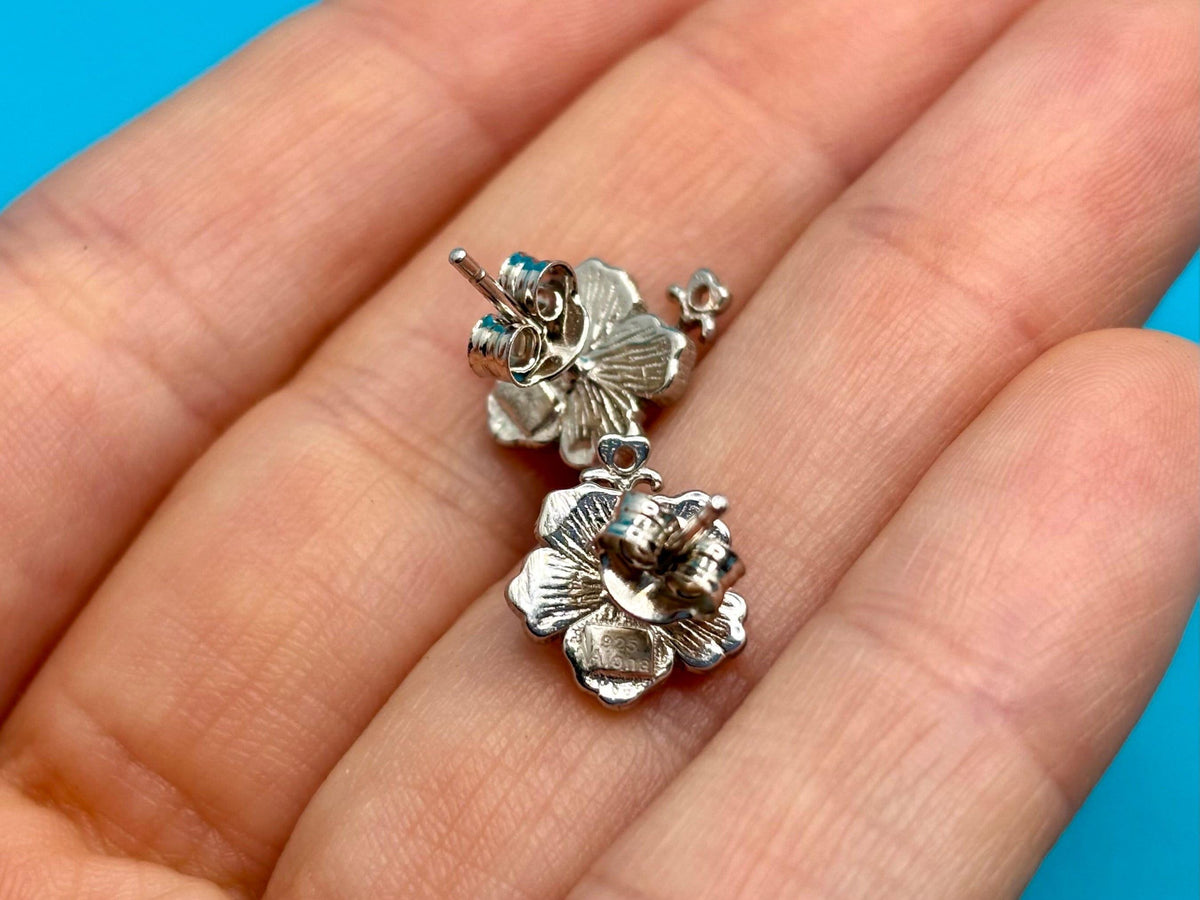Koa Wood Hibiscus Earrings | 925 Sterling Silver Studs, Gift Box, hawaii, demi fine jewelry, flower stud earrings – handmade Hawaiian jewelry, Island Goddess Jewelry