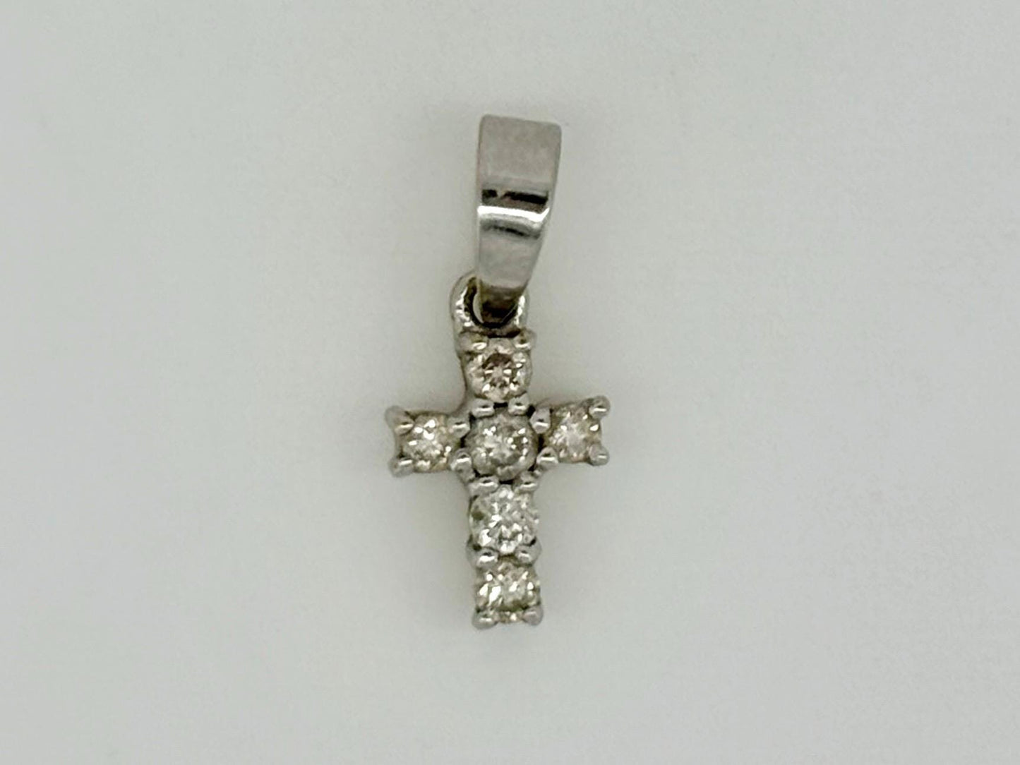 14K Solid White Gold Cross Necklace Jesus Christ Pendant Diamond Cross Christian Gift for her Chritian Gift for Wife Christmas Gift