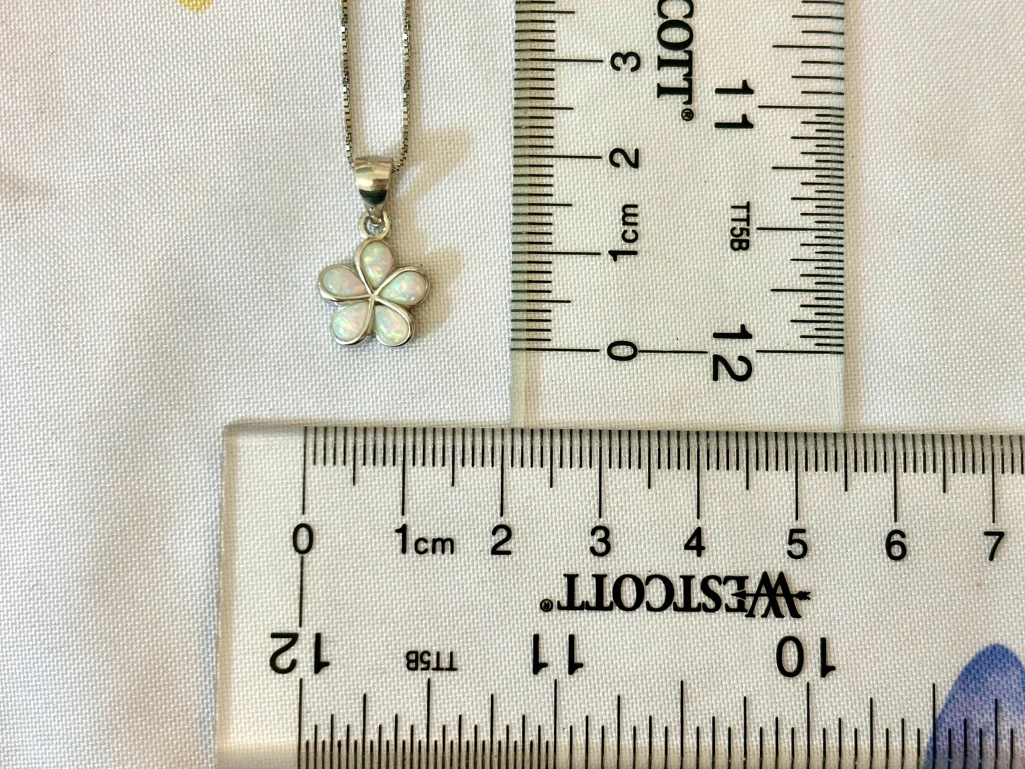Dainty White Opal Plumeria Flower Necklace Tarnish Free with chain Girly Minimalist Floral Gift for Her Gift for Mom 925 Sterling Silver
