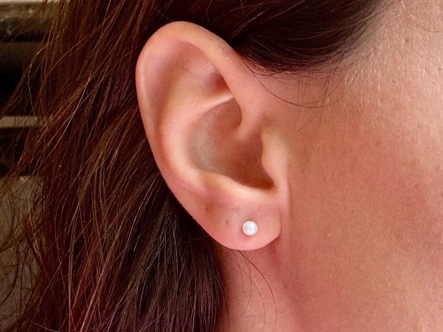 Minimalist Pearl Earrings Dainty Silver Pearl Stud Earrings 925 Sterling Silver Waterproof Gift for Her Gift for Girlfriend