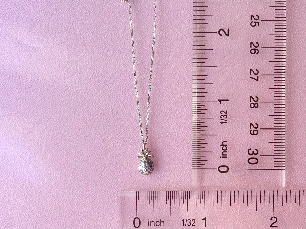 Pineapple Pendant Necklace, Shell Charm, Blue Topaz Gift For Her, hawaii, mothers day gift, gift for girlfriend – handmade Hawaiian jewelry, Island Goddess Jewelry