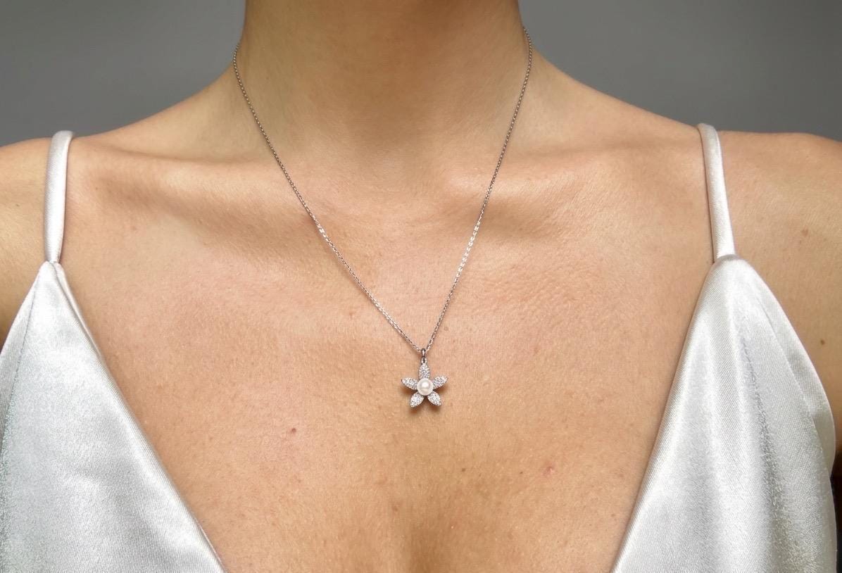 Plumeria Flower Necklace, Pearl Jewelry, Hawaii Gift For Her Set