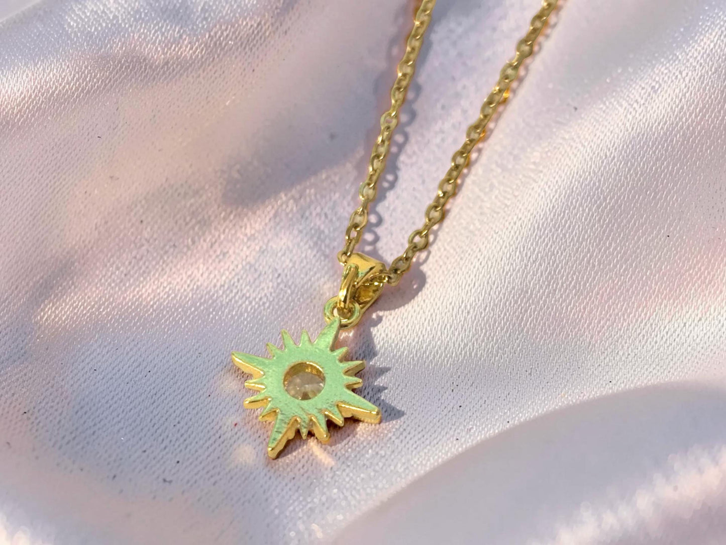North Star Necklace – Gold Plated Stainless Steel Celestial Jewelry Pendant