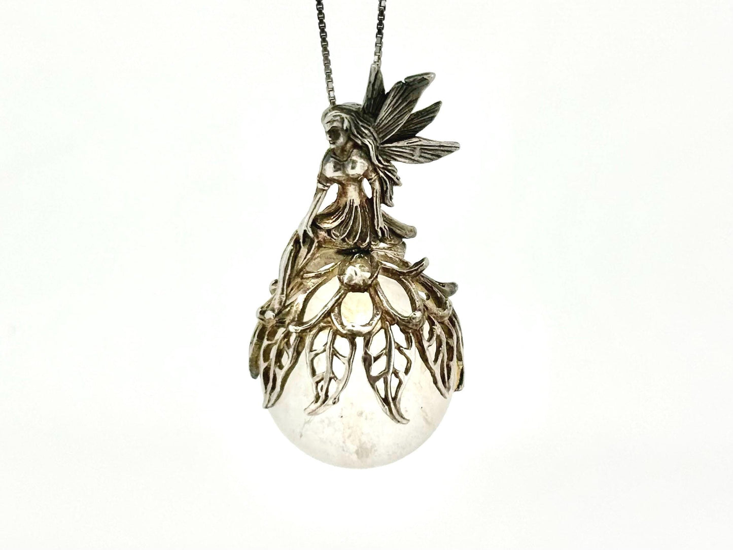 Fairy Necklace Fairy Pendant Halloween Necklace Costume Jewelry Rose Quartz Pendant Witch Jewelry Witch Pendant Spooky Season Jewelry