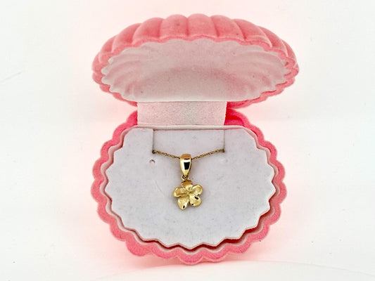 14K Solid Gold Plumeria Pendant Flower Pendant Necklace Gold Pendant Birthday Gift for her Gift for Mom Flower Necklace