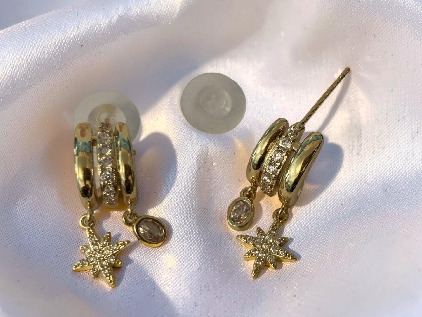 North Star Earrings – Stackable Gold Plated Stainless Steel | Celestial Jewelry