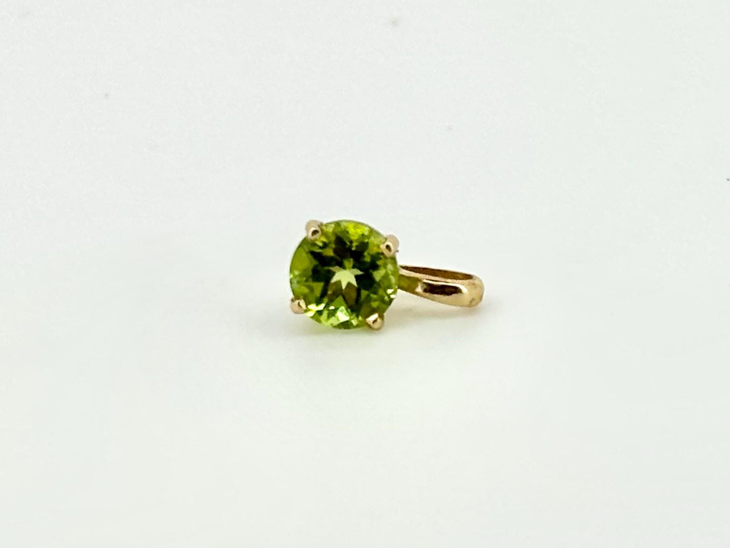 14K Solid Gold Necklace Peridot Pendant Hawaiian Diamond Peles Tears - Birthday Gift for Her Gift For Mom Green Necklace Peridot Necklace