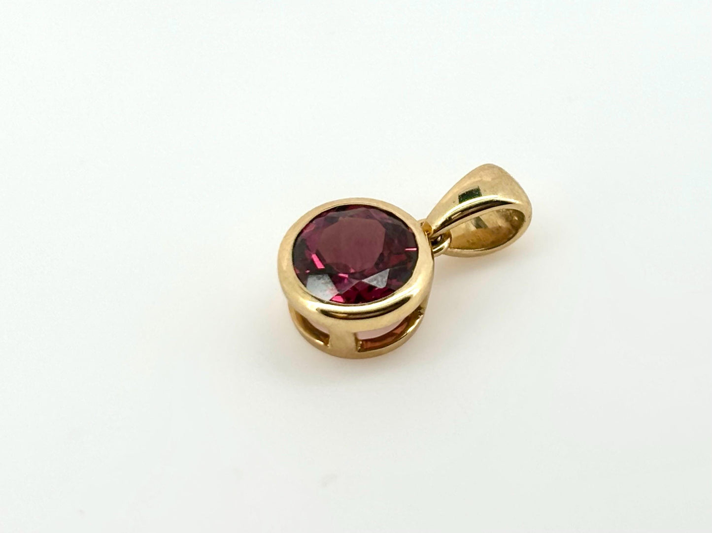 Island Ember Garnet Pendant – 14k Rhodolite Garnet Solid Gold Necklace