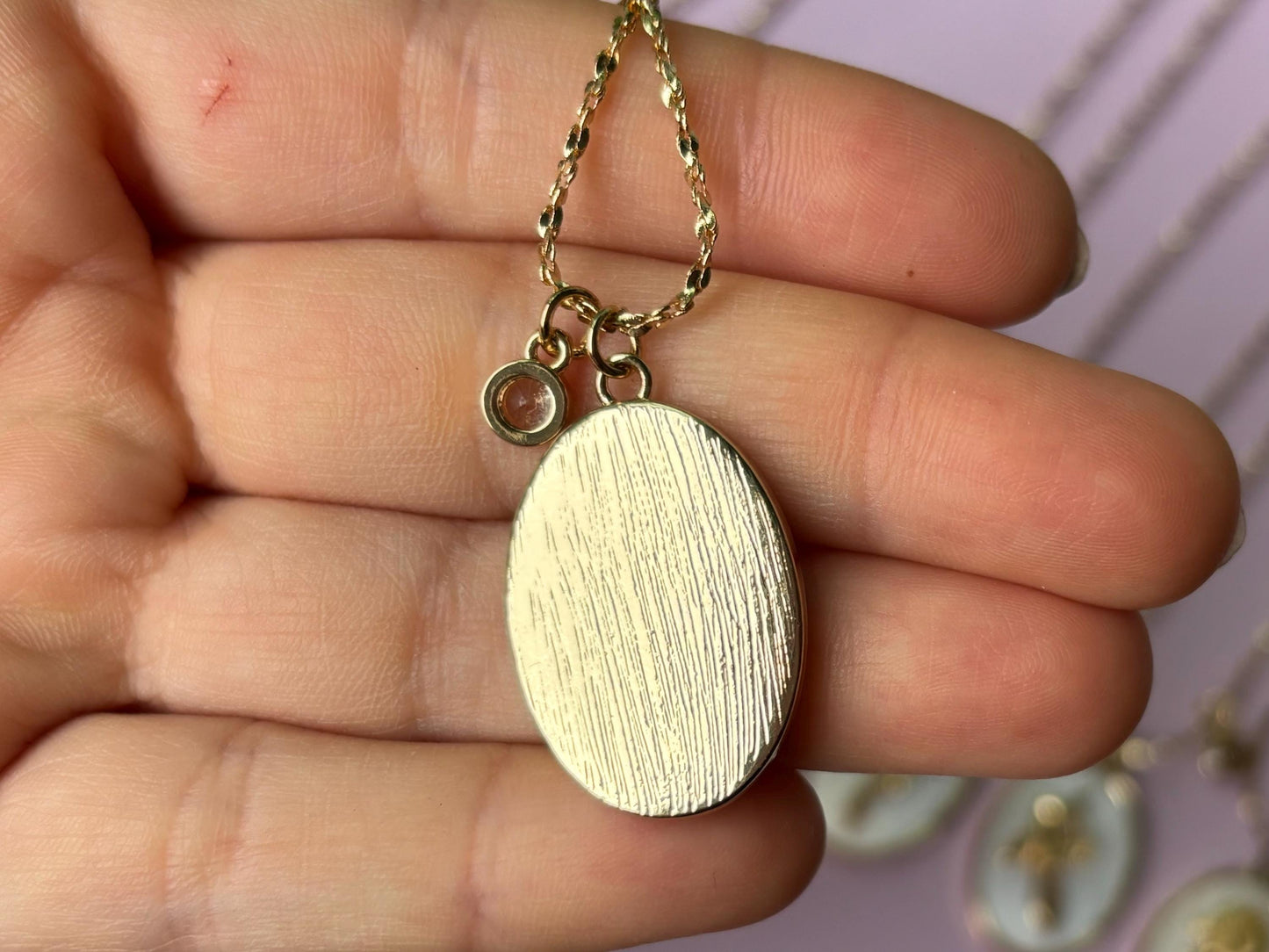 Birth Flower Necklace Stainless Steel 18K Gold Plated Necklace Birthstone Birthday Gift for Her - Gift for Mom , Gift for Girlfriend