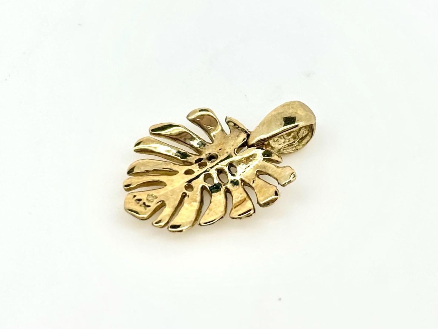 14K Gold Monstera Pendant Monstera Necklace Leaf Pendant Nature Inspired Necklace Leaf Necklace Birthday Gift for Her Gift for Plant Lovers