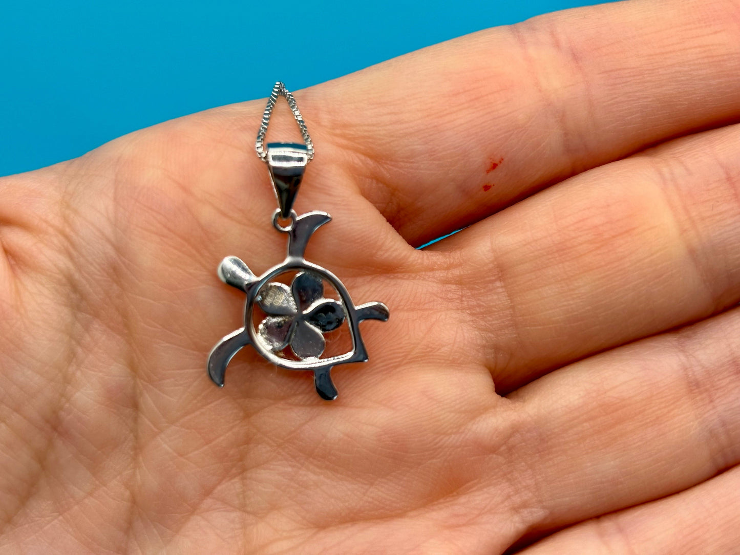 Hawaiian Turtle Necklace 925 Sterling Silver KOA WOOD Necklace Plumeria Flower Necklace With Chain Birthday Gift for Her Gift for Mom