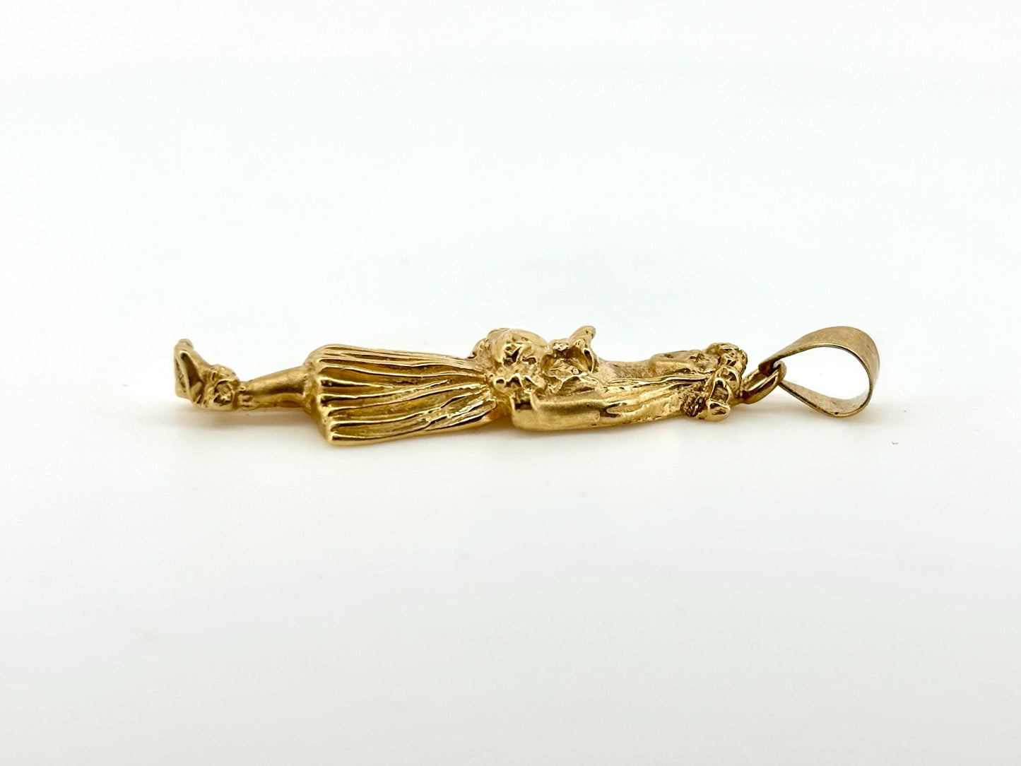 14K Solid Gold Hawaiian Hula Girl Pendant Hula Girl Necklace Gold Pendant Birthday Gift for her Gift for Mom Flower Necklace